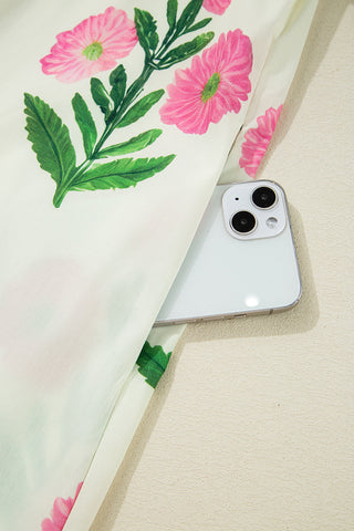 Floral Embroidered Puff Sleeve Dress