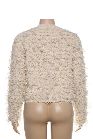 Textured Button-Up Cardigan Sweater