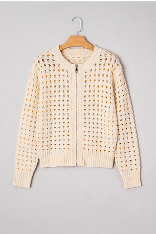 Zip-Front Crochet Cardigan