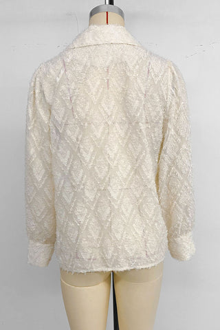 Textured Button-Up Blouse