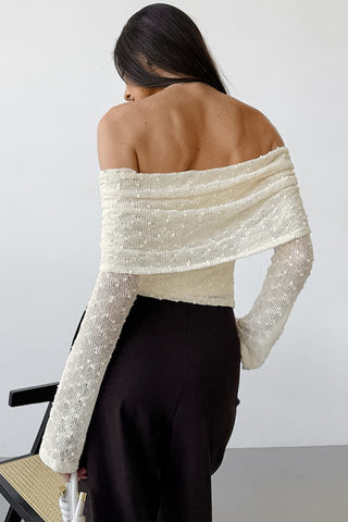 Off-Shoulder Textured Tank Top