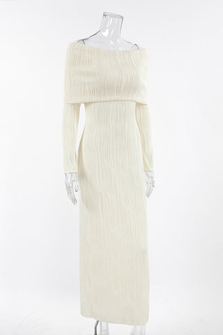 Off-Shoulder Ribbed Casual Dress