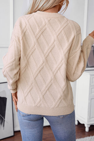 Textured Cable Knit Sweater