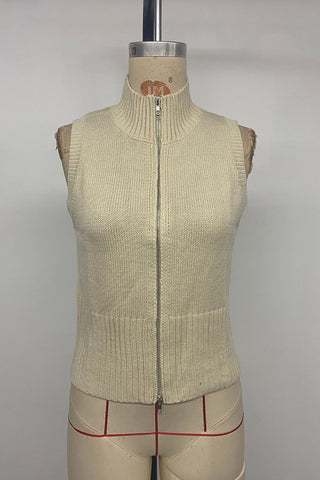 Zip-Front Sleeveless Vest