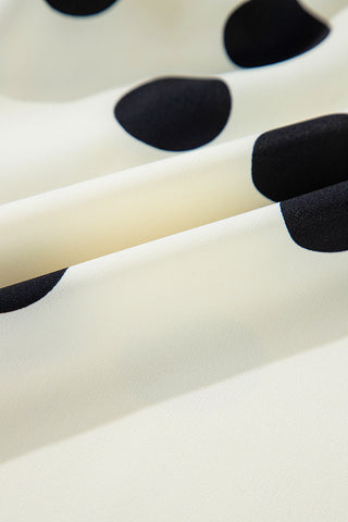 Polka Dot Puff Sleeve Midi Dress