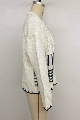 Geometric Pattern Knit Sweater