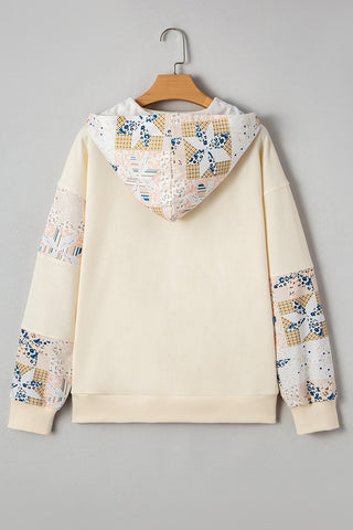 Patterned Casual Hoodie