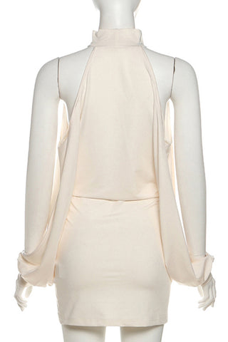 Draped Neck Evening Dress