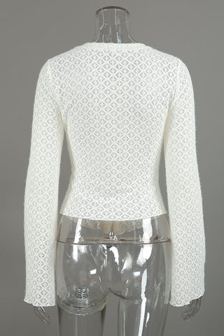 Button-Front Lace Blouse