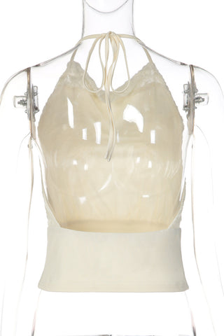 Halter Neck Textured Tank Top