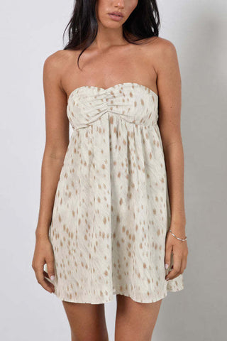 Strapless Print Mini Dress