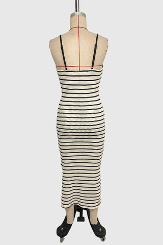 Striped Knit Midi Dress
