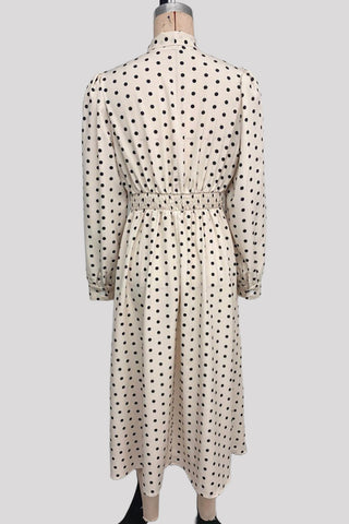 Polka Dot Tie-Front Casual Dress