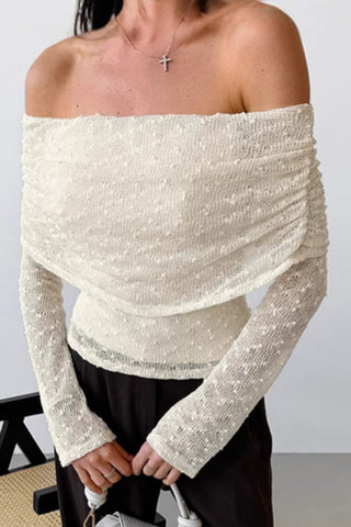 Off-Shoulder Textured Tank Top