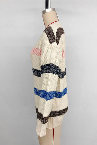 Striped V-Neck Sweater