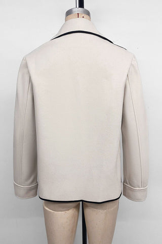 Double-Breasted Ruffle Collar Jacket