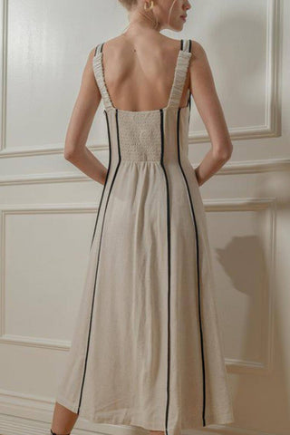 Striped Scoop Neck Slip Dress