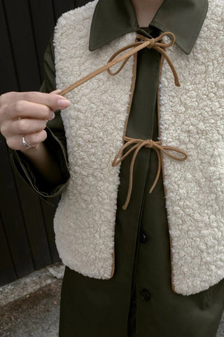 Tie-Front Textured Vest