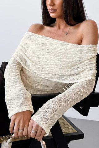 Off-Shoulder Textured Tank Top