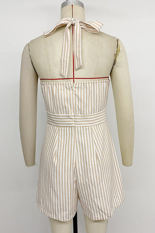 Striped Button-Front Romper