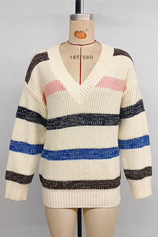 Striped V-Neck Sweater