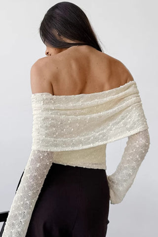 Off-Shoulder Textured Tank Top