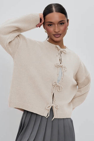 Tie-Front Cardigan with Chic Appeal