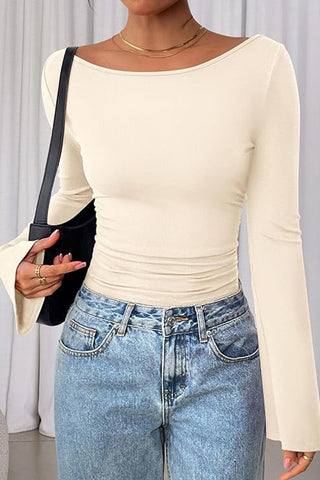 Elegant Wide-Sleeve Blouse