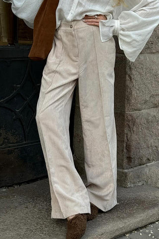 Wide-Leg Corduroy Casual Pants
