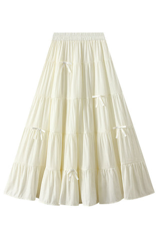 Tiered Maxi Skirt with Bow Details
