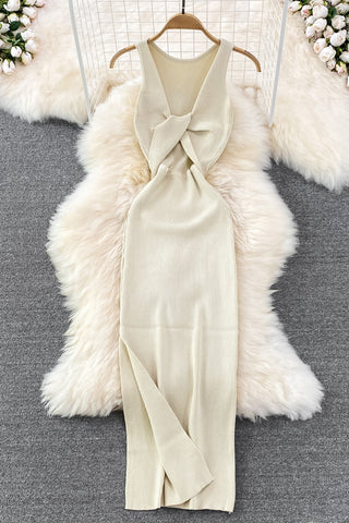 Knot Front Ribbed Dress