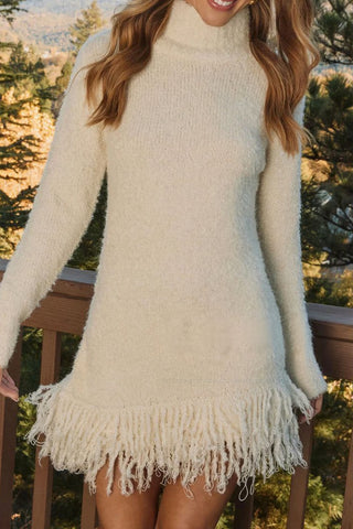 Fringe Hem Casual Dress