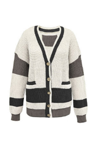 Button-Up Chevron Cardigan