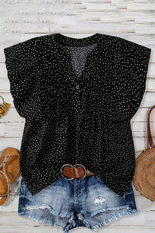 Polka Dot Flutter Sleeve T-Shirt