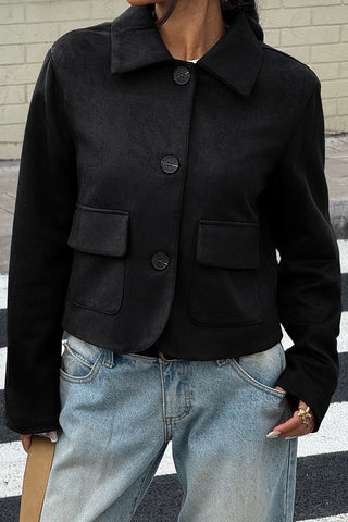 Chic Button-Up Cropped Jacket