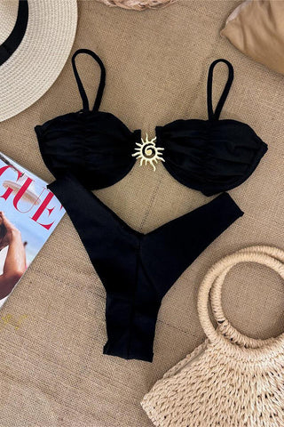 Elegant Bikini Set with Sun Accent