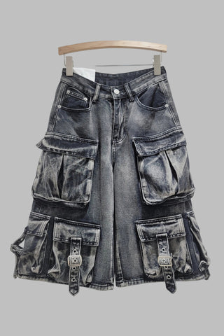 Cargo Pocket Denim Shorts