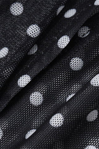 Sheer Tie-Front Polka Dot Blouse