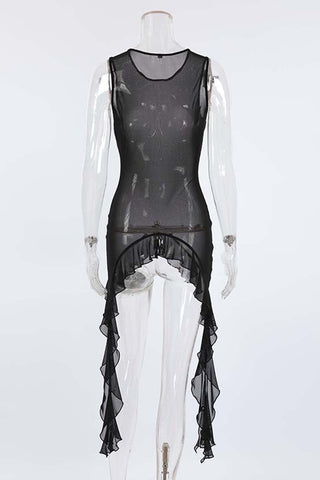 Sheer Layered Sleeveless Blouse