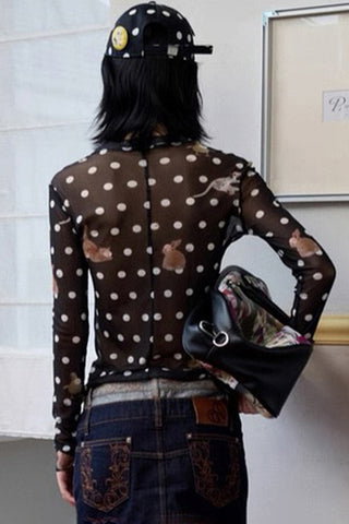 Polka Dot Long Sleeve Blouse