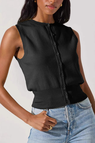 Button-Front Knit Vest