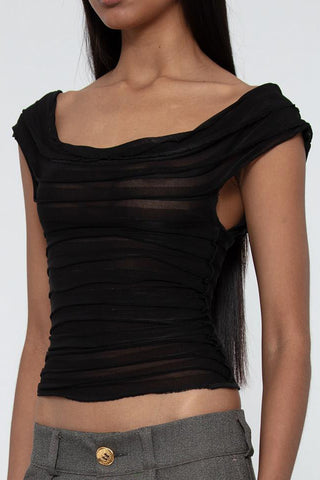 Ruffled Square Neck Tank Top