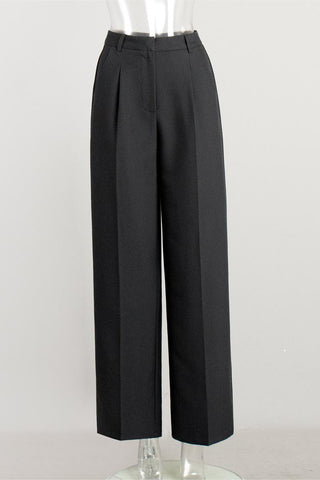 High-Waisted Tailored Casual Pants