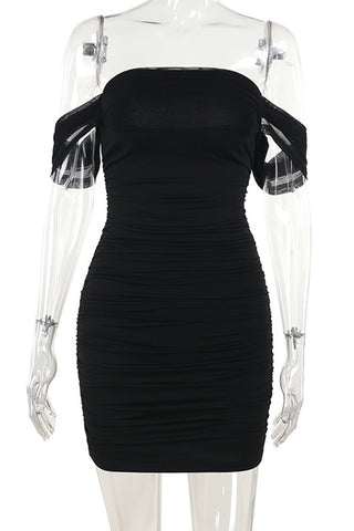 Off-Shoulder Ruched Casual Dress