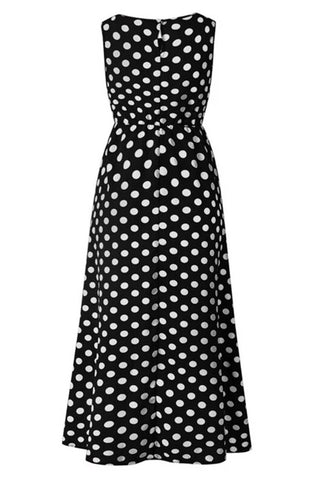 Sleeveless Polka Dot Casual Dress