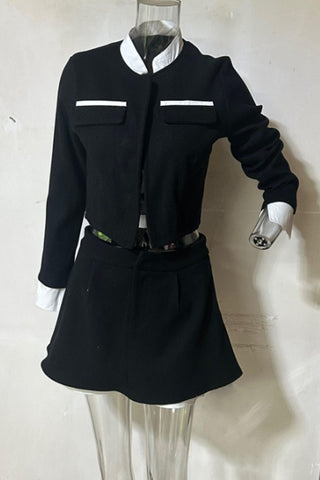 Chic Button-Front Skirt Set