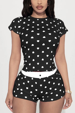 Heart Print Loungewear Set