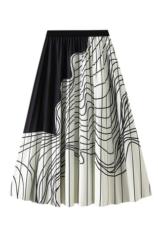 Flowing Pleated Midi Skirt