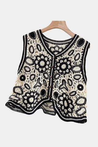Intricate Floral Crochet Vest