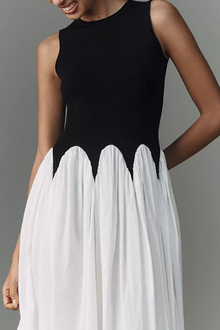 Two-Tone Fit and Flare Dress